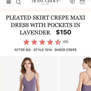 PLEATED SKIRT CREPE MAXI DRESS WITH POCKETS